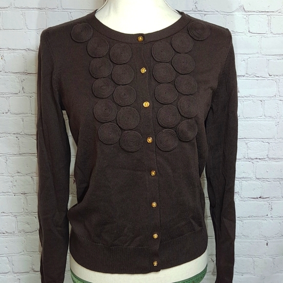 Tory Burch Sweaters - Tory Burch Brown Merino Wool Cardigan